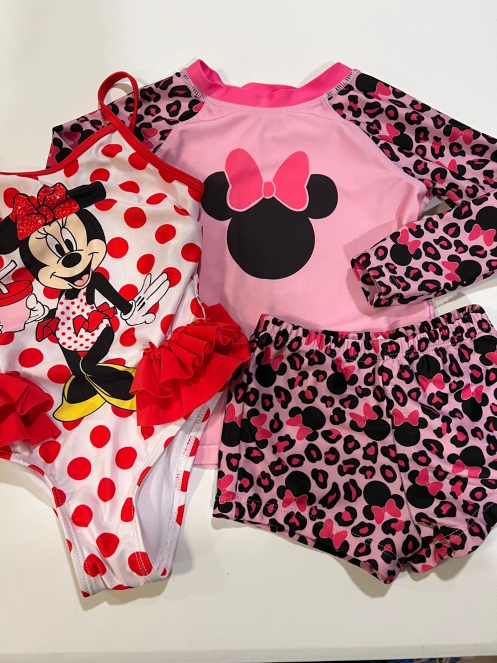 3T Minnie Mouse Pink &‎ Red Swim Set - bundle of 2